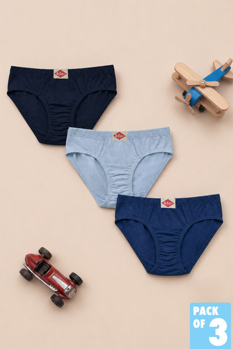 Buy Lee Cooper Boys Solid Briefs (Pack of 3) - Multicolor